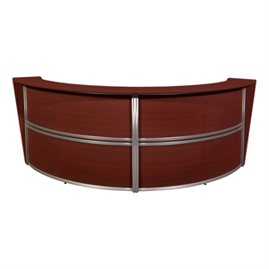 Regency Marque Reception Curved Desk Workstation 124.25W x 49D&quot- Mahogany