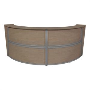 Regency Marque Reception Curved Desk Workstation 124.25W x 49D&quot- Noble Oak