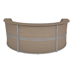Regency Marque Reception Curved Desk Workstation 143.50W x 71D&quot- Noble Oak