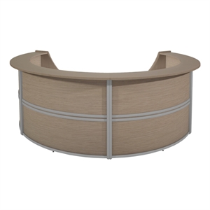 Regency Marque Reception Curved Desk Workstation 142W x 103D&quot- Noble Oak