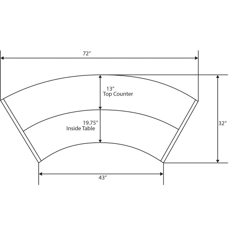 Regency Marque Plexi Reception Curved Desk Workstation 72W x 32D