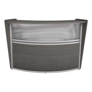 Regency Marque Plexi Reception Curved Desk Workstation 72W x 32D&quot - Grey