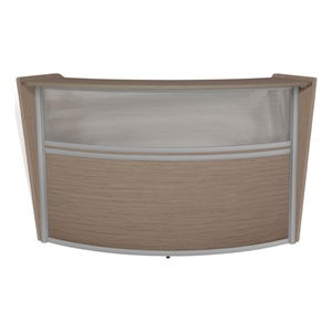 Regency Marque Plexi Reception Curved Desk Workstation 72W x 32D&quot - Noble Oak
