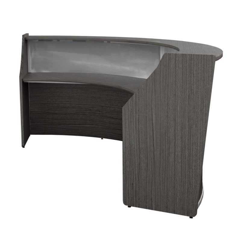 Regency Marque Plexi Reception Curved Desk Workstation 124.25W x 49D