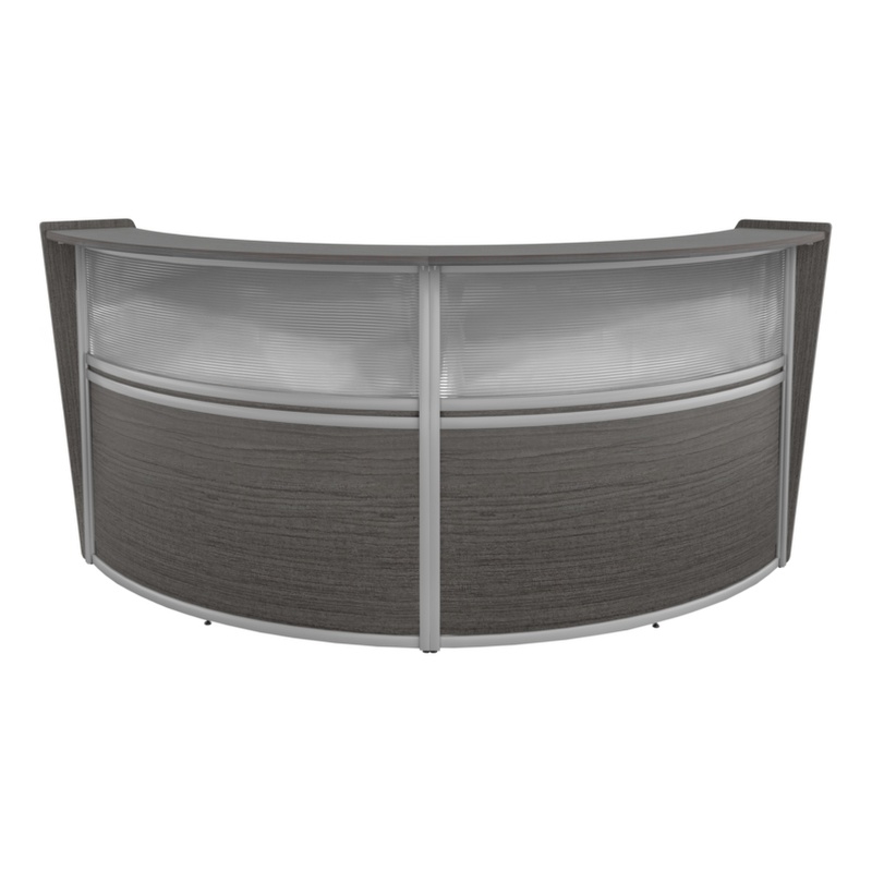 Regency Marque Plexi Reception Curved Desk Workstation 124.25W x 49D