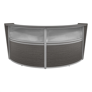 Regency Marque Plexi Reception Curved Desk Workstation 124.25W x 49D&quot - Grey