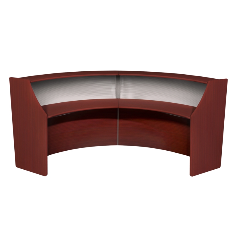 Regency Marque Plexi Reception Curved Desk Workstation 124.25W x 49D