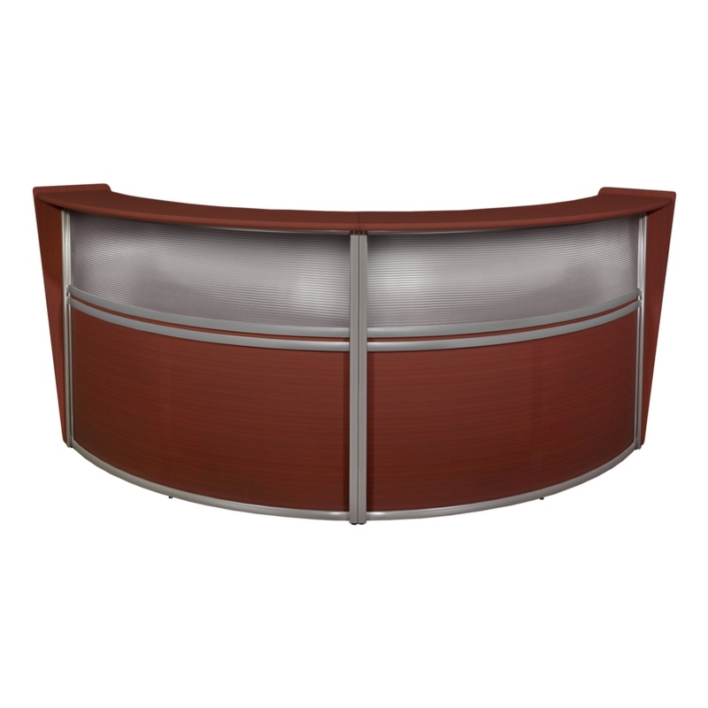 Regency Marque Plexi Reception Curved Desk Workstation 124.25W x 49D