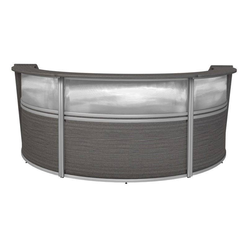Regency Marque Plexi Reception Curved Desk Workstation 143.50W x 71D
