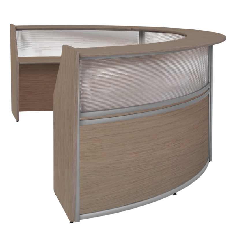 Regency Marque Plexi Reception Curved Desk Workstation 143.50W x 71D