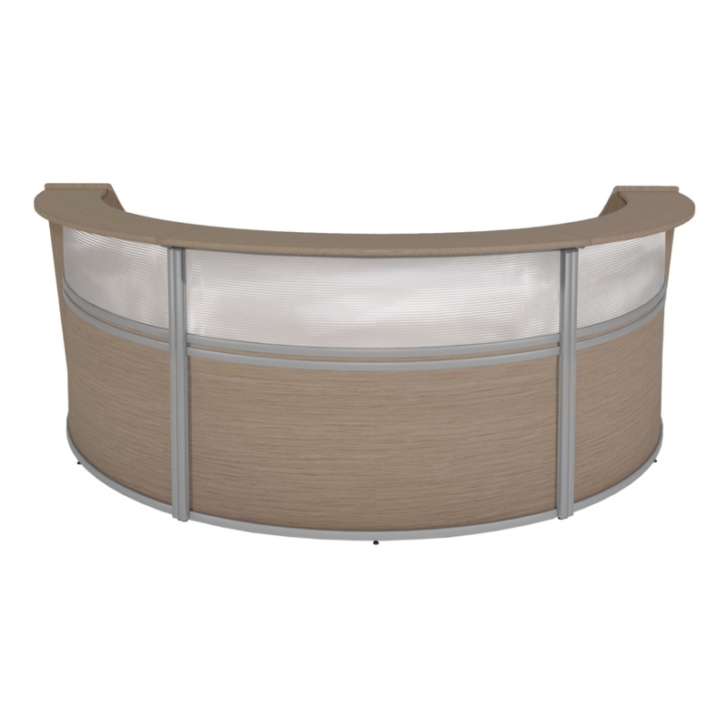 Regency Marque Plexi Reception Curved Desk Workstation 143.50W x 71D
