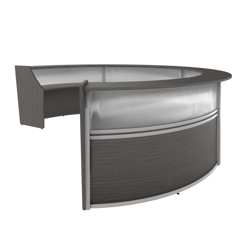 Regency Marque Plexi Reception Curved Desk Workstation 142W x 103D