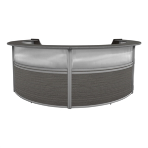 Regency Marque Plexi Reception Curved Desk Workstation 142W x 103D&quot - Grey