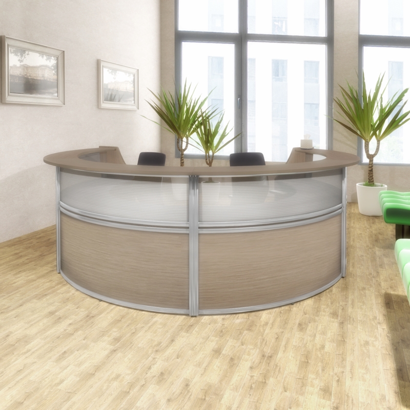 Regency Marque Plexi Reception Curved Desk Workstation 142W x 103D