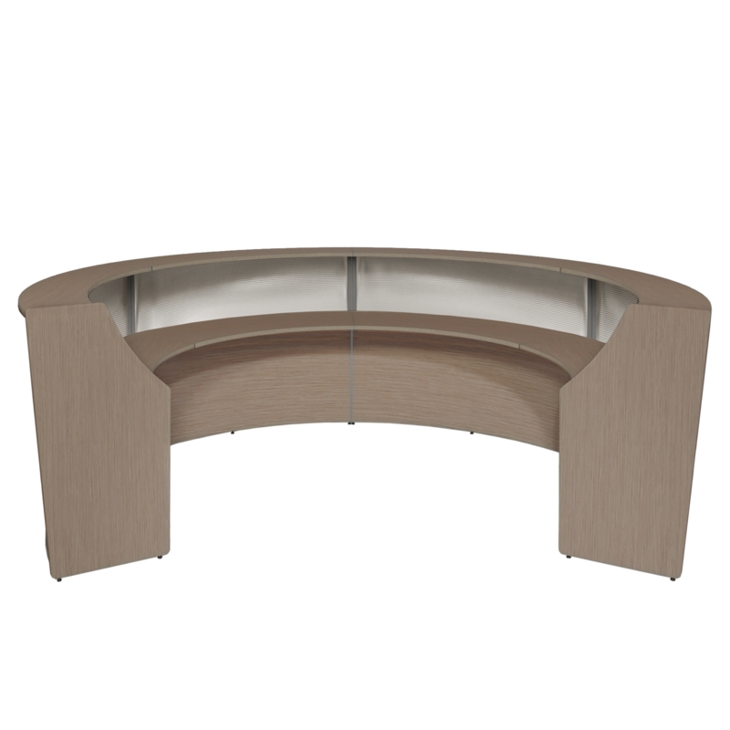 Regency Marque Plexi Reception Curved Desk Workstation 142W x 103D
