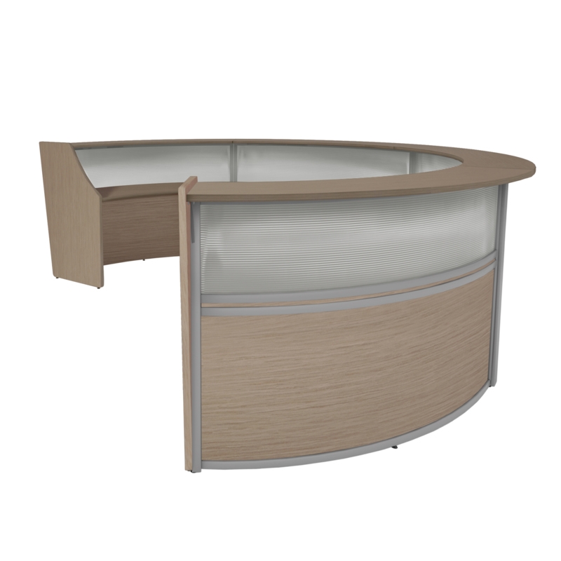 Regency Marque Plexi Reception Curved Desk Workstation 142W x 103D
