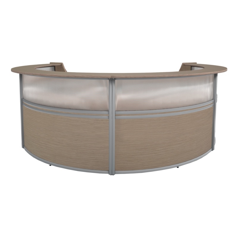 Regency Marque Plexi Reception Curved Desk Workstation 142W x 103D