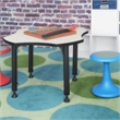Regency 30 in Clover Shaped Height Adjustable Learning Classroom Desk- Maple