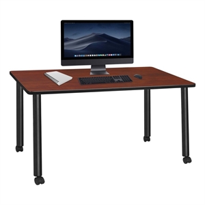 Regency Kee 66 x 24&quot Mobile Desk- Cherry Top/Black Legs