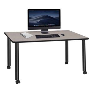 Regency Kee 66 x 24&quot Mobile Desk- Maple Top/Black Legs