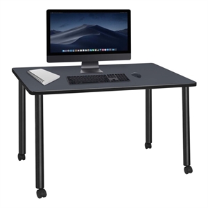 Regency Kee 48 x 24&quot Mobile Desk- Grey Top/Black Legs