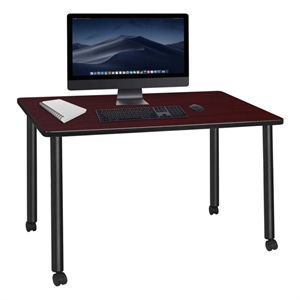Regency Kee 48 x 24&quot Mobile Desk- Mahogany Top/Black Legs