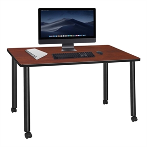 Regency Kee 60 x 24&quot Mobile Desk- Cherry Top/Black Legs