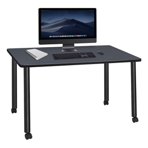 Regency Kee 60 x 24&quot Mobile Desk- Grey Top/Black Legs