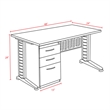 Regency Fusion 48 x 24 Teachers Desk w/ Single Pedestal Drawer Unit- Neo Walnut