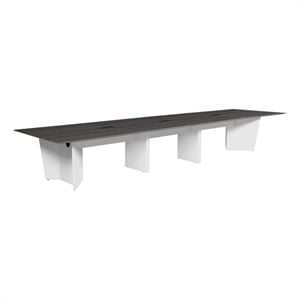 Array 192&quot Conference Table with Power Data Grommet- Ash Grey/ White