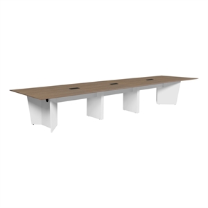 Array 192&quot Conference Table with Power Data Grommet- Noble Oak/ White