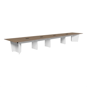 Array 240&quot Conference Table with Power Data Grommet- Noble Oak/ White
