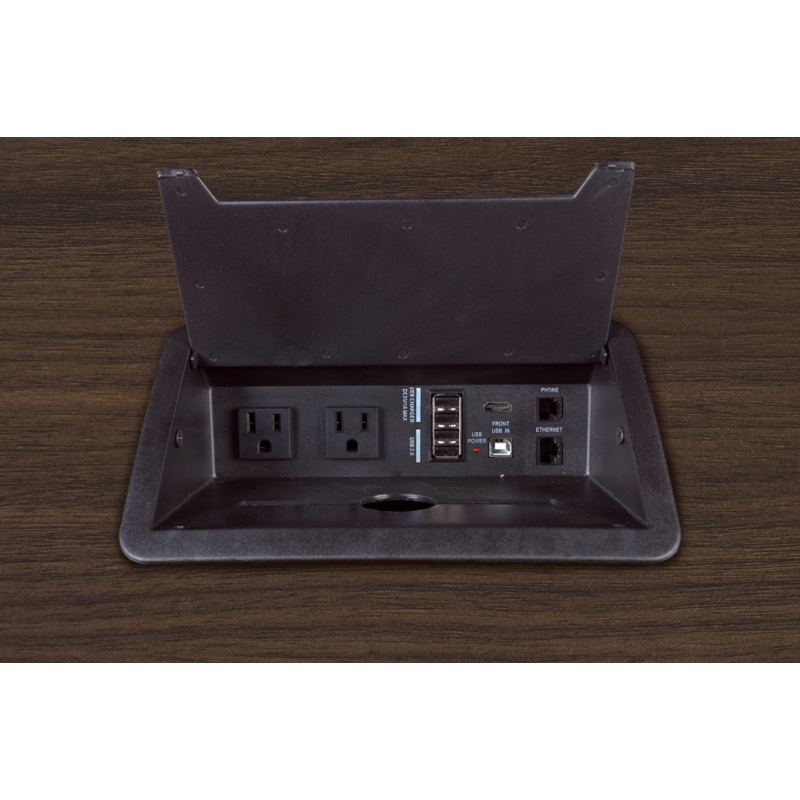 Regency Legacy 12 ft. Racetrack Conference Table with Charging Port- Neo Walnut