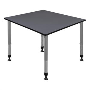 Regency Kee 42&quot Square Height Adjustable Classroom Activity Table- Grey Top/Grey