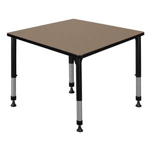 Regency Kee 42&quot Square Height Adjustable Activity Table-Noble Oak/Black