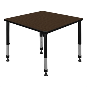 Regency Kee 42&quot Square Height Adjustable Activity Table-Neo Walnut/Black