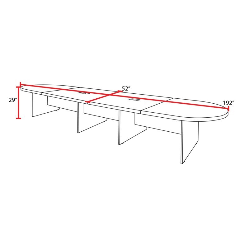 Regency Legacy 16 ft Racetrack Conference Table with 2 Charging Ports- Noble Oak