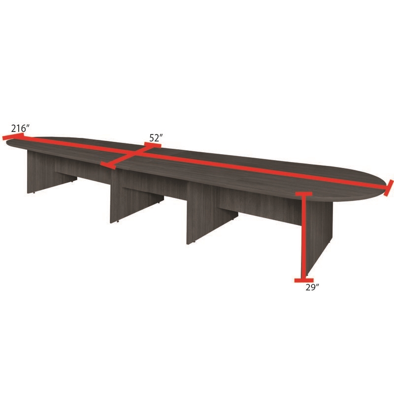 Regency Legacy 18 ft Racetrack Conference Table with 2 Charging Ports- Noble Oak