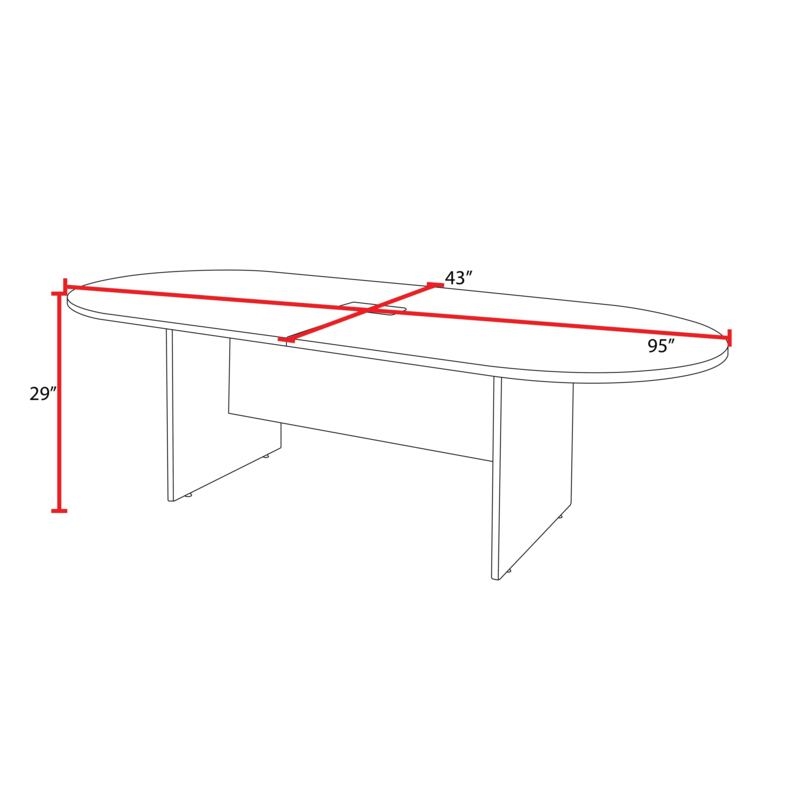 Regency Legacy 8 ft Racetrack Conference Table with Charging Port- Neo Walnut