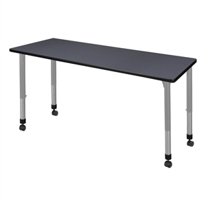 Regency Kee 60x30&quot Height Adjustable Mobile Activity Table- Grey Top/Grey