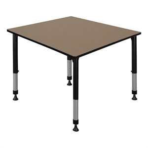 Regency Kee 48&quot Square Height Adjustable Activity Table-Noble Oak/Black