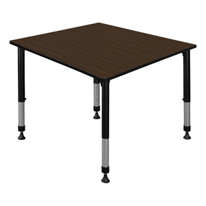 Regency Kee 48&quot Square Height Adjustable Activity Table-Neo Walnut/Black