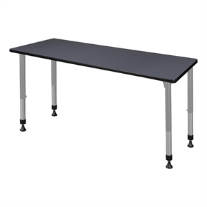 Regency Kee 60x30&quot Height Adjustable Classroom Activity Table- Grey Top/Grey