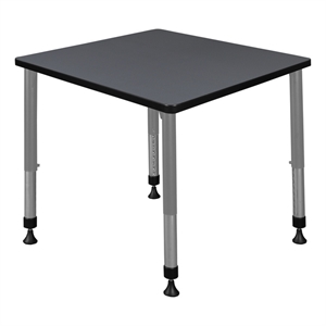 Regency Kee 30&quotSquare Height Adjustable Classroom Activity Table- Grey Top/Grey