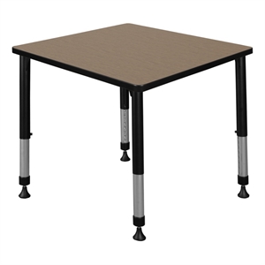 Regency Kee 30&quot Square Height Adjustable Activity Table-Noble Oak/Black