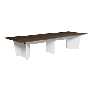 Array 144&quot Conference Table with Power Data Grommet- Neo Walnut/ White