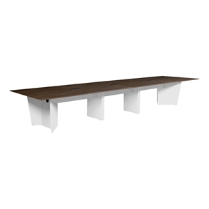 Array 192&quot Conference Table with Power Data Grommet- Neo Walnut/ White