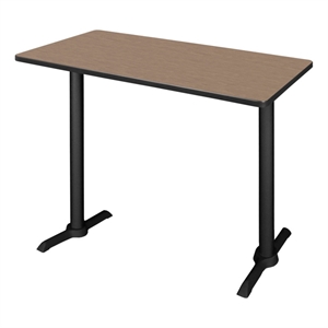Regency Cain 48 x 24&quot Steel T-Base Cafe Training Seminar Table- Noble Oak