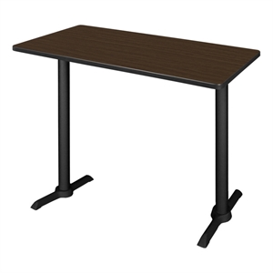 Regency Cain 48 x 24&quot Steel T-Base Cafe Training Seminar Table- Neo Walnut