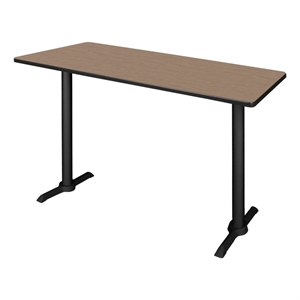 Regency Cain 60 x 24&quot Steel T-Base Cafe Training Seminar Table- Noble Oak
